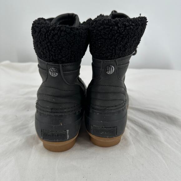 Tommy Hilfiger Womens Duck Boots Size 8M Rainah Black Lace Up Outdoor - Picture 4 of 10